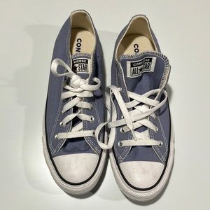 Converse All Star Low Top Blue Canvas Shoes Women's Size 9